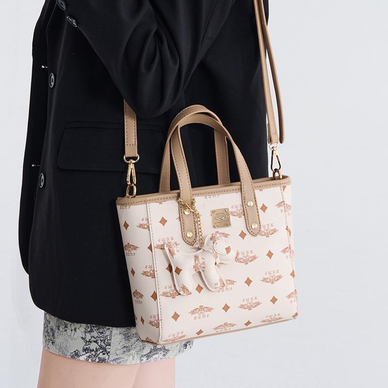 Printed bucket bag women's new autumn and winter niche handbag vegetable basket versatile commuter shoulder messenger bag