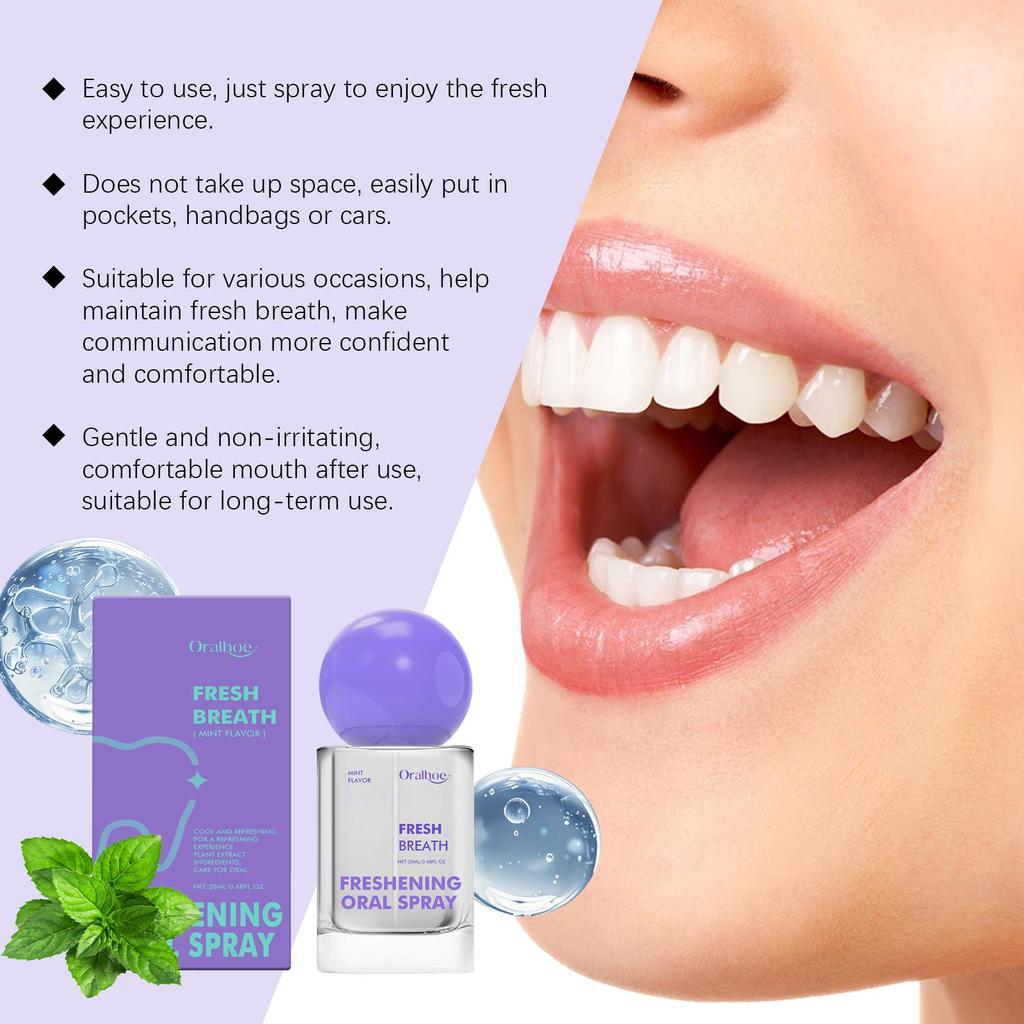 Oralhoe Fresh Mouth Spray Fresh, refreshing and long-lasting portable and convenient to reduce oral odor cleaning