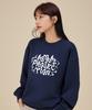 ASTRAL PROJECTION Hayes Lettering Loose Fit Sweatshirt_Navy