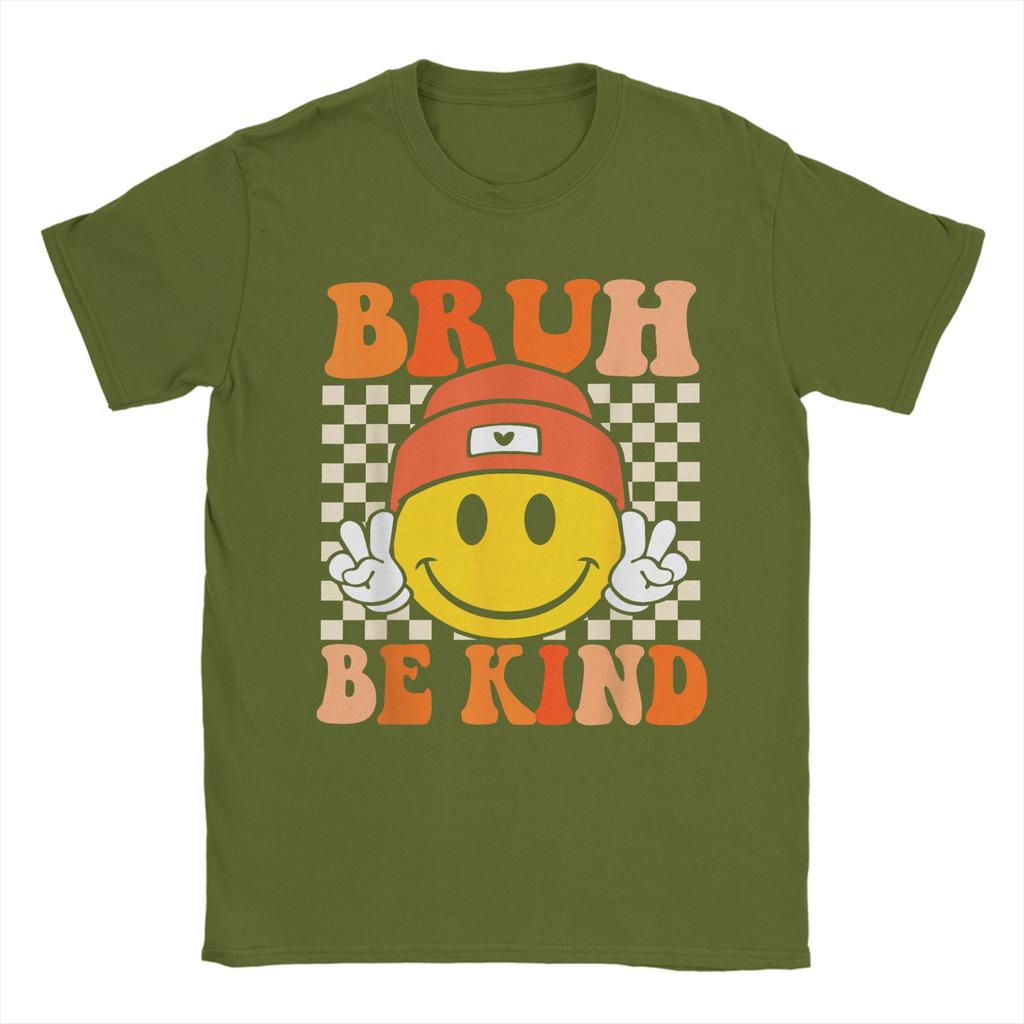 Bruh Be Kind Unity Day Orange Anti Bullying Kindness T Shirt Men's   Humor T-Shirt Round Collar Tee Shirt Short Sleeve Tops