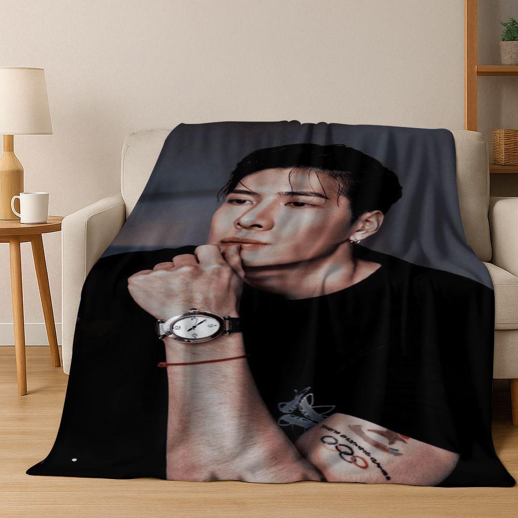 3D Jackson Wang Art Singer Star Flannel Blanket,Cozy Soft Throw Blanket for Home Bedroom Bed Sofa Picnic Office Cover Kids Gift