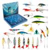 Adventskalender Fiskeagn Julnedräkning - 24 Dagar Fiskebete Set för Vuxna Män Tonårspojkar - 2025 Jul Överraskningspresenter