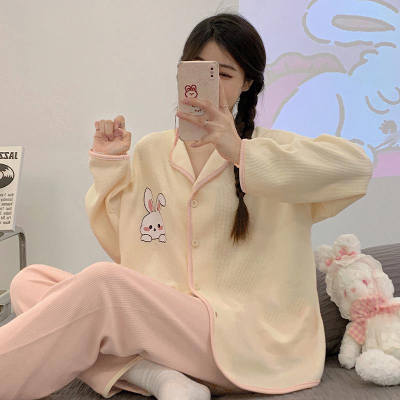 Set Pijama Damă 2024: Haine de casă cu mânecă lungă pentru primăvară, toamnă și iarnă. Perfect pentru Transmisiuni Live ale Micro-Afacerilor.