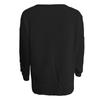 Damemote V-hals Løs Pullover Ensfarget Langermet Genser Topper