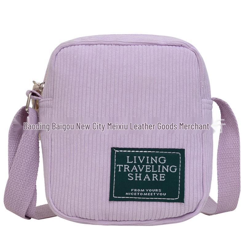 Korean Fashion Women's Corduroy Square Shoulder Bag - 2023 New Style Simple Crossbody