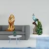 Lion Peacock Sculpture Statue Collectible Tabletop Ornament Art Figurine Decorative Animal