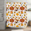 Tenda da Doccia con Motivo di Zucca di Halloween Decorazione per la Casa Impermeabile Lavabile Stampa 3D Accessori per il Bagno Bianco Taglia:180cm x 270cm