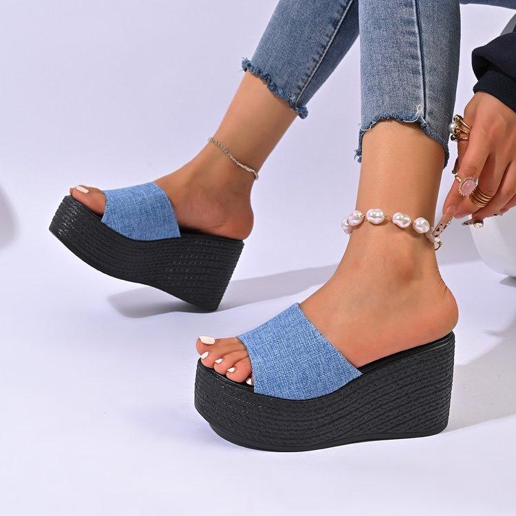 Summer 2024 Women s Plus Size Thick Sole Wedge Heel Sandals - Simple  Stylish Slippers 42