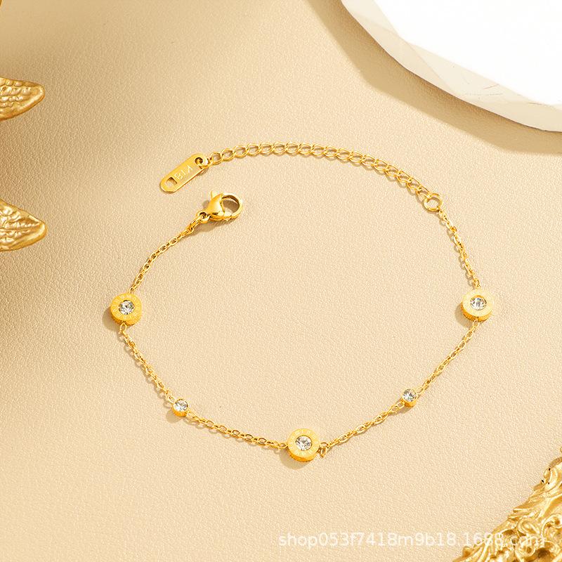 

Изысканный браслет с бриллиантами и римскими цифрами из 18-каратного золота - Минималистичный дизайн класса люкс Silver Roman Double Diamond