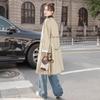 Women's Retro Color Block Trench Coat