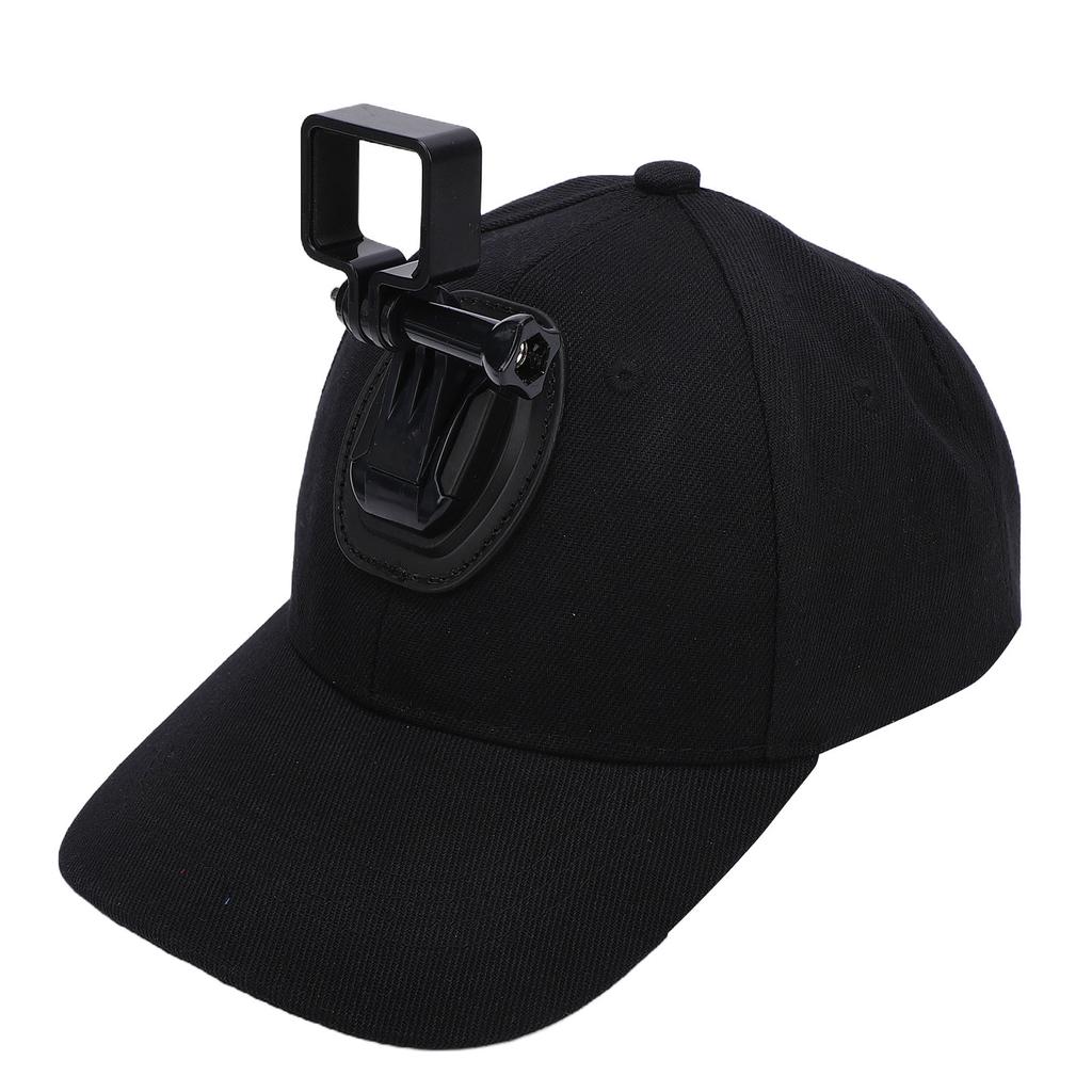 Baseball Cap with Action Camera Mount Bracket Fit for Pocket 3 Sport Camera Hat Lightweight Wide Compatibility Black