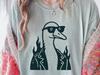 Burnout Goose Shirt, Rocker Goose Tee, Weird Goose Biker Shirt, Cool Goose Graphic Tee, Funny Goose Gift, Goose Lover Comfort Colors