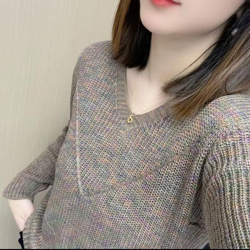 Женский свитер весенне-осенний универсальный свободный и стройнящий вязаный свитер топ одежда S