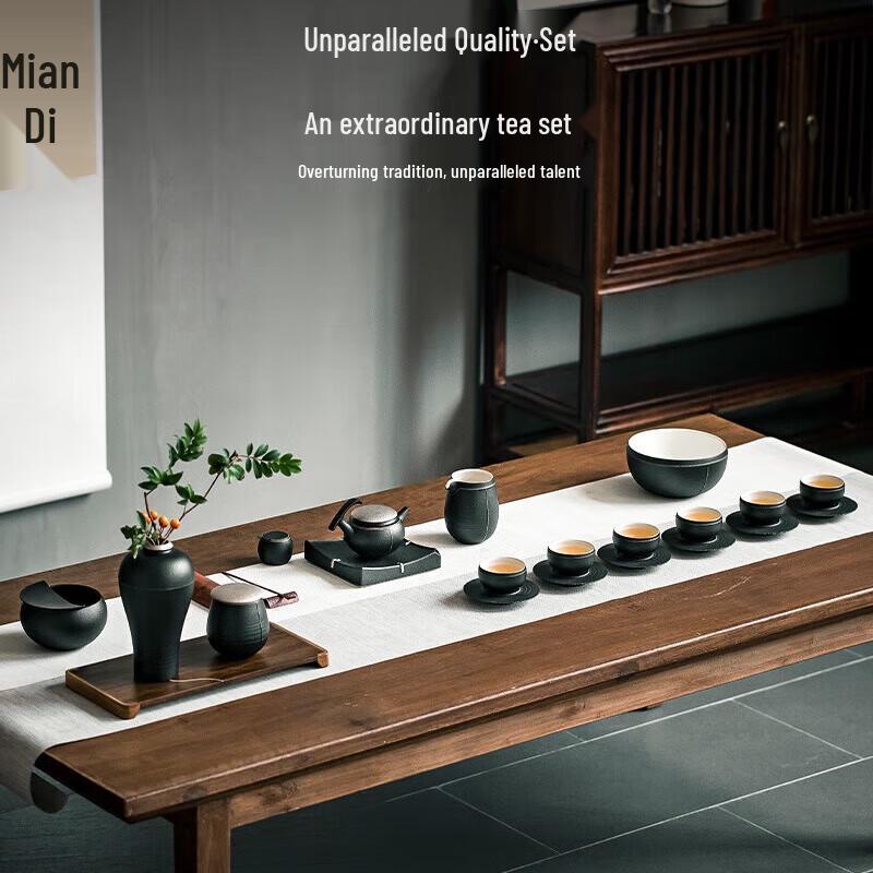 Edenus Black Iron Glaze Ceramic Tea Set