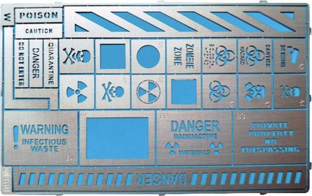Dan Models Biological and Radiation Hazard Warning Etched Stencils for Hobby Painting Tools DAN35521 1/35 & 1/32 (Scenery)