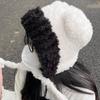 Contrast Color Bear Ear Hat Women's Winter Versatile Plush Hat Thickened Warm Cycling Tide