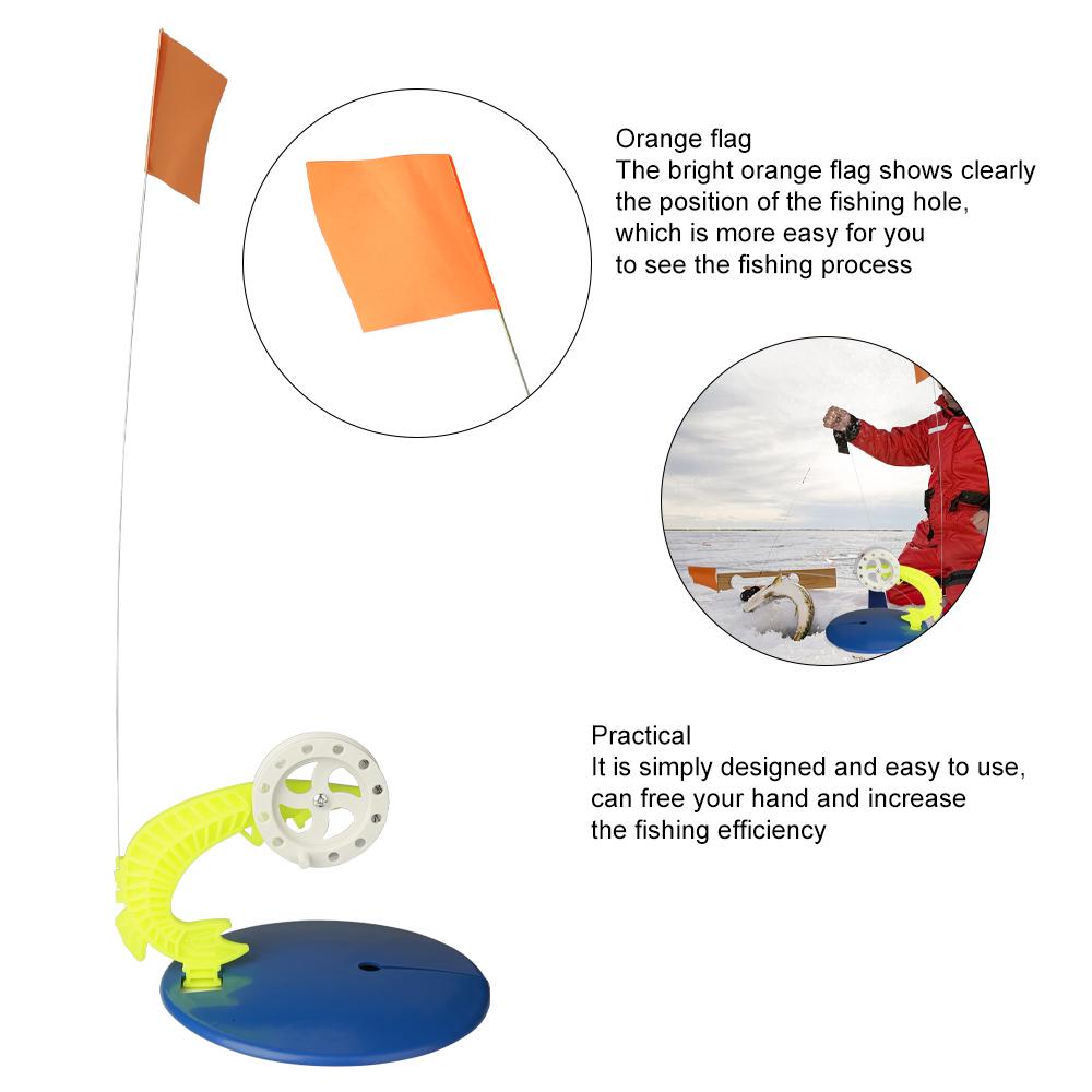 FTK Ice Fishing Flag Set Convenient Braking System Automatically Winter Ice Fishing Flag Indicator Equipment Tackle Tool