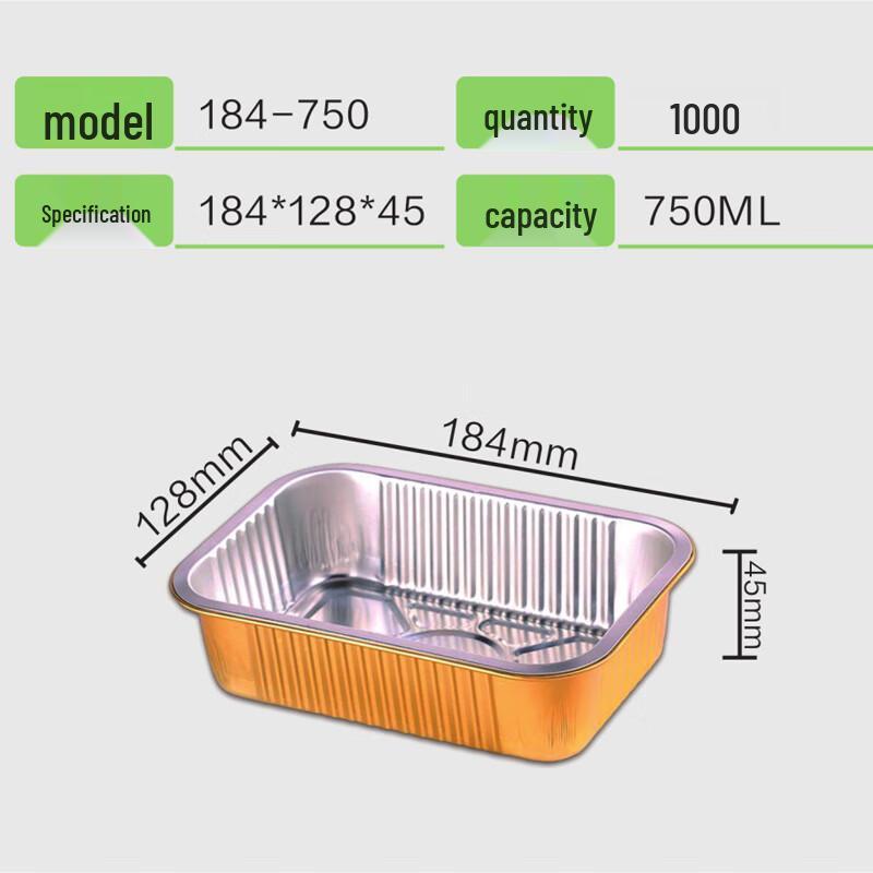 ZISIZ Guld Rektangulära Matlådor av Aluminiumfolie med Lock