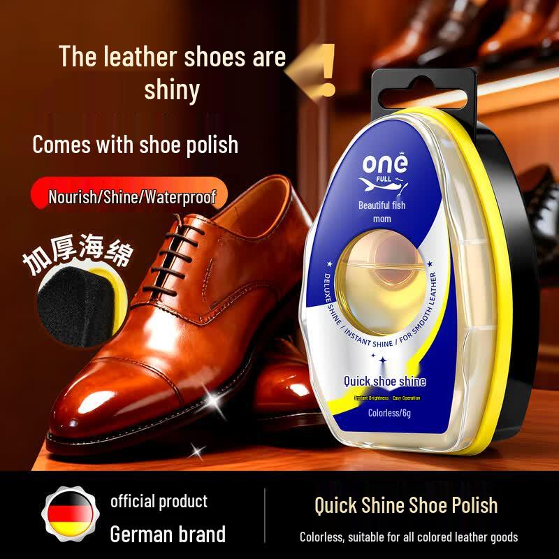 ONEFULL Quick Shine Leather Shoe Polish with Sponge Applicator