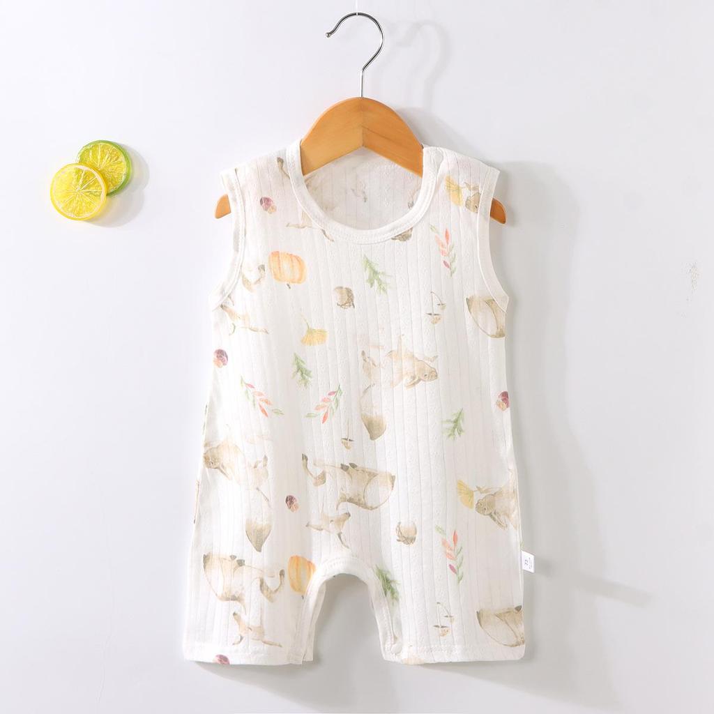 Zomer Romper Baby Koreaanse Stijl - Mouwloos Cartoon Katoenen Bodysuit