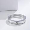 Buyee 925 Sterling Silver Couples Ring White Zircon Simple Ring Finger for Women Men Fashion Classic Wedding Fine Jewelry Circle