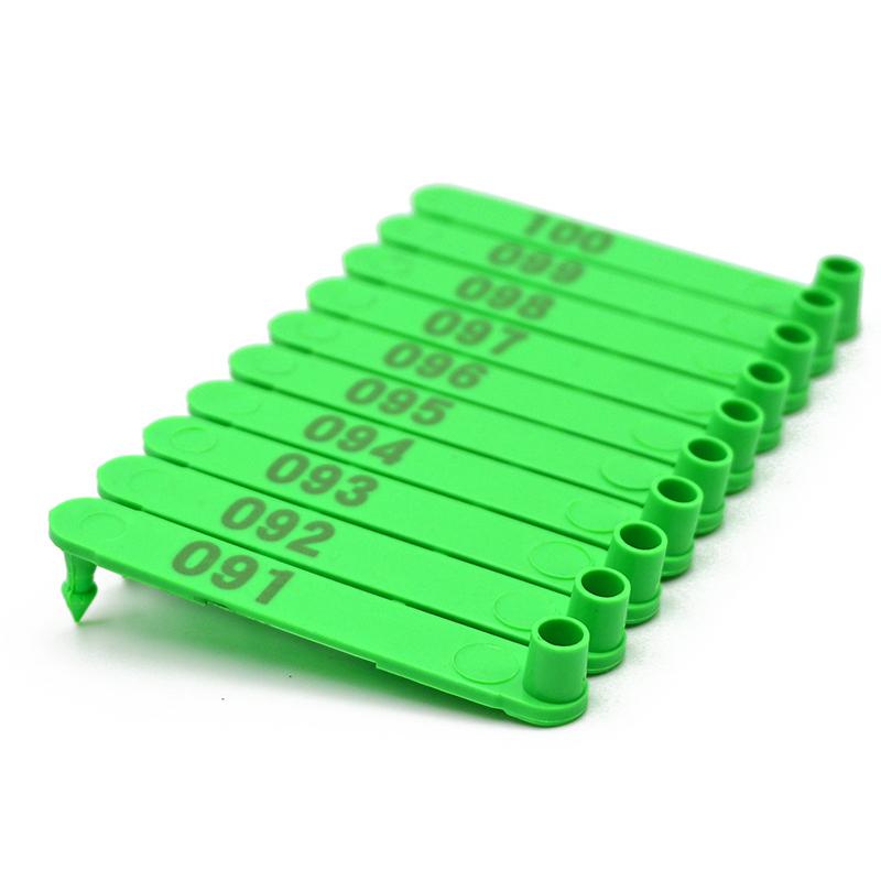 No.001-100 Sheep Ear Tag Signs Ear Laser Typing Copper Head Earrings with Words for Farm Animals Idetification Card 100Pcs