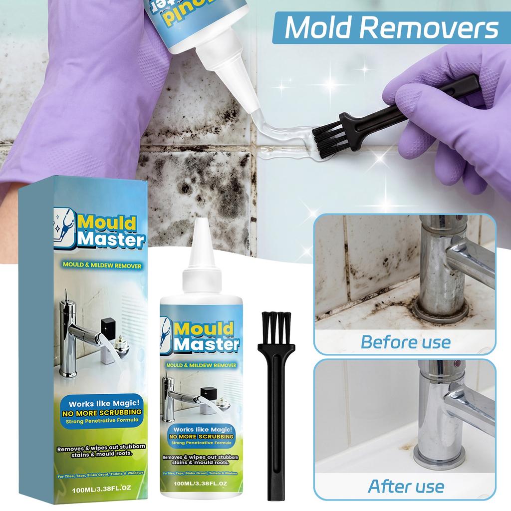 Mould Master Schimmelentferner Starke penetrierende Formel Entfernt hartnäckige Flecken und Schimmelwurzeln Kein Schrubben erforderlich 100ml
