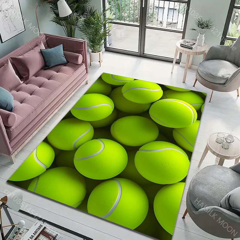 New Product HD Tennis Pattern Carpet for Living Room Bedroom Bathroom Mat Creative Doormat Home Decor Area Rug Large Size