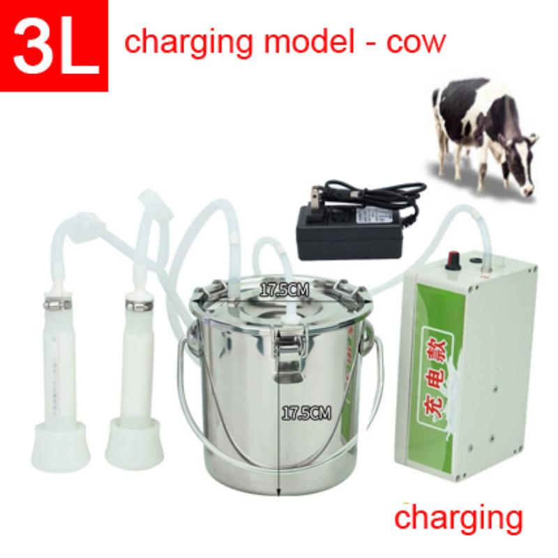 3L/5L dojící stroj automatický elektrický a pulzační pro farmy krávy kozy ovce vakuové čerpadlo nerezové vědro na dojení