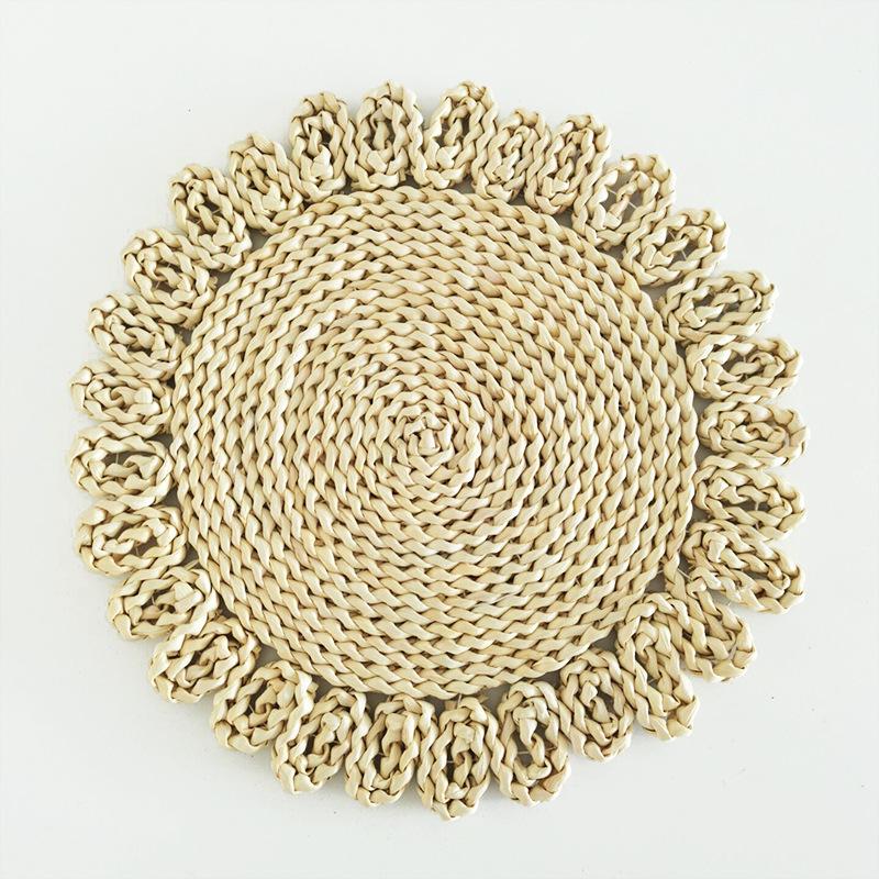 Gewebter Hitzebeständiger Topfuntersetzer und Platzset aus Maisblättern