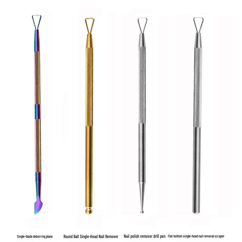

Titanium Double-Ended Cuticle Pusher & Nail Polish Scraper Tool