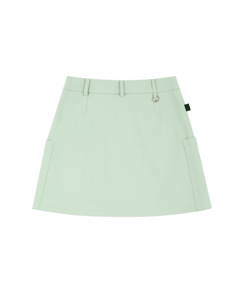 AVEN H-Line Pleated Culotte Skirt Mint