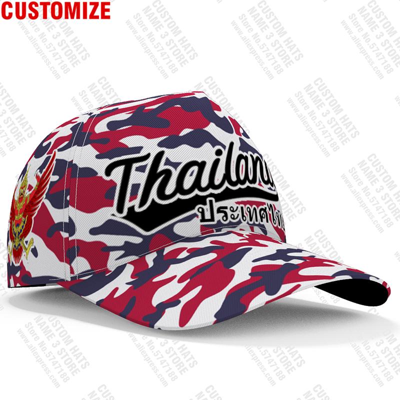Thailand Baseball Cap Free 3D Custom Made Name Number Team Logo Th Hat Tha Country Travel Prathet Thai Nation Siam Flag Headgear
