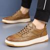 Fashion Spring Autumn Leather Casual Sneakers for Men Fashion Soft-soled Solid Color Men Board Shoes Designer Sports Platform Shoes Male