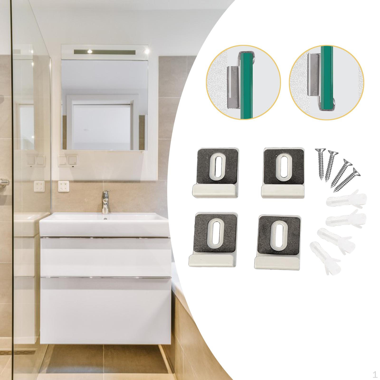 Набор металлических зажимов для крепления зеркала для легкой установки на стену Stainless White L