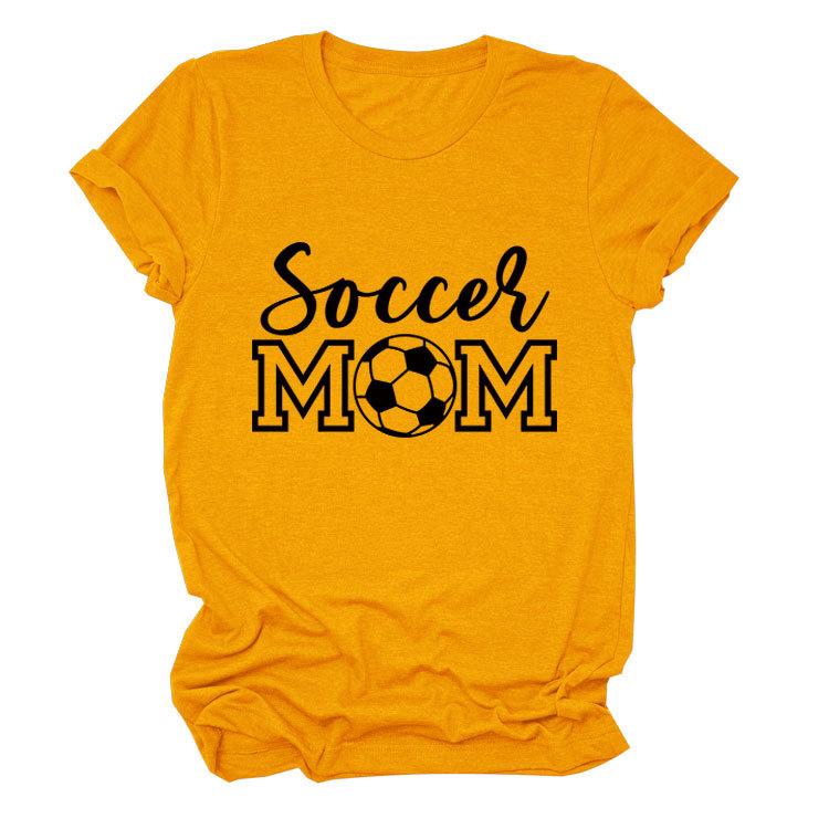 Soccer Mom European and American Crew Neck Women's Casual Loose Short-sleeved eBay Foreign Trade Spot Large Size Comfortable T-shirt