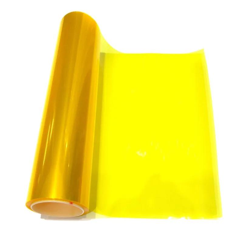 Golden Yellow Light  PVC Car Headlights Taillight Film Fog Stretchable Auto Taillight Tint StickersCar Light Film Car Styling