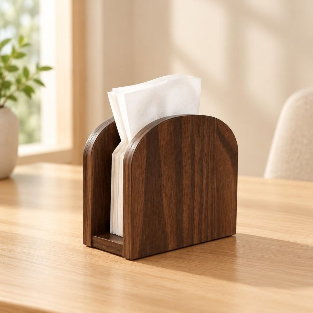 Non-slip Bottom Wooden Tissue Holders Desktop Tissue Box Decoration Napkin Holder  Hotel