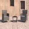 VidaXL Garden Lounge Set 3 Pcs with Cushions Woven Resin Garden Dining Furniture Table and Dining Chairs 3059364