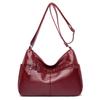 Retro washed pu bag women's fashion simple large-capacity mother bag multi-layer soft leather shoulder messenger bag