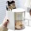 2-in-1 Makeup Brushes Puff Storage Box Multi Layer Rotatable Dustproof Cosmetic Organizer  Lipstick Cotton Makeup Tools Storage