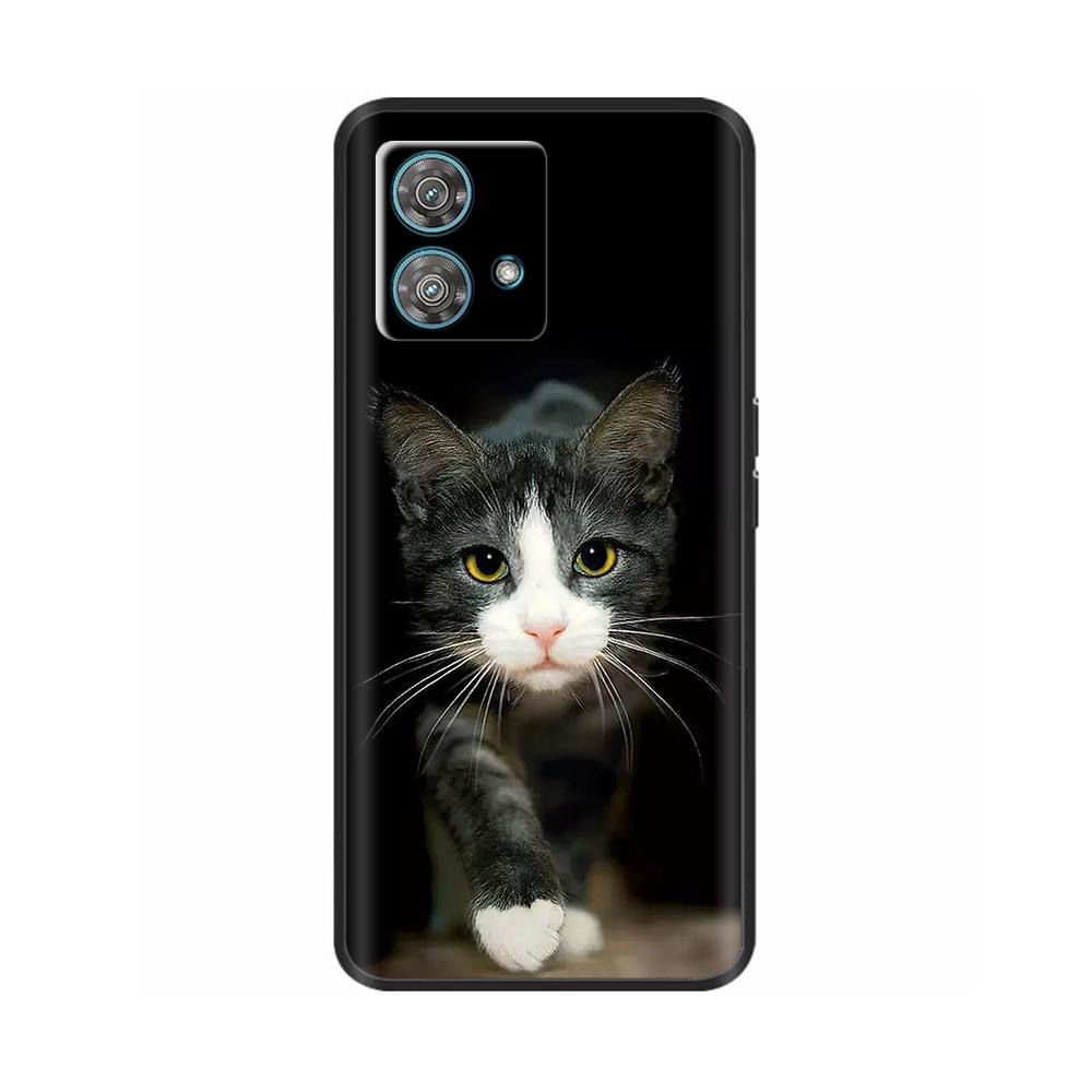 For Motorola Edge 40 Neo Case Cute Soft Black Silicone Phone Back Cover for Moto Edge40 Edge 40 Neo Protective Shell Cases Coque