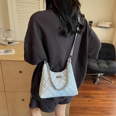 High-end Fashion Diamond Chain Bag Women's 2025 New Niche Underarm Bag Versatile Shoulder Messenger Bag