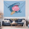 Ice Cream Shark Tapestry Wall Hanging Aesthetic Room Decor Beach Blanket Dorm Twin Size Cool Gift