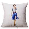Sketch Hand-Painted Woman Portrait Cotton Linen Throw Pillow Case Fashion Girl Room Sofa Decoration Cushion Cover Cojines