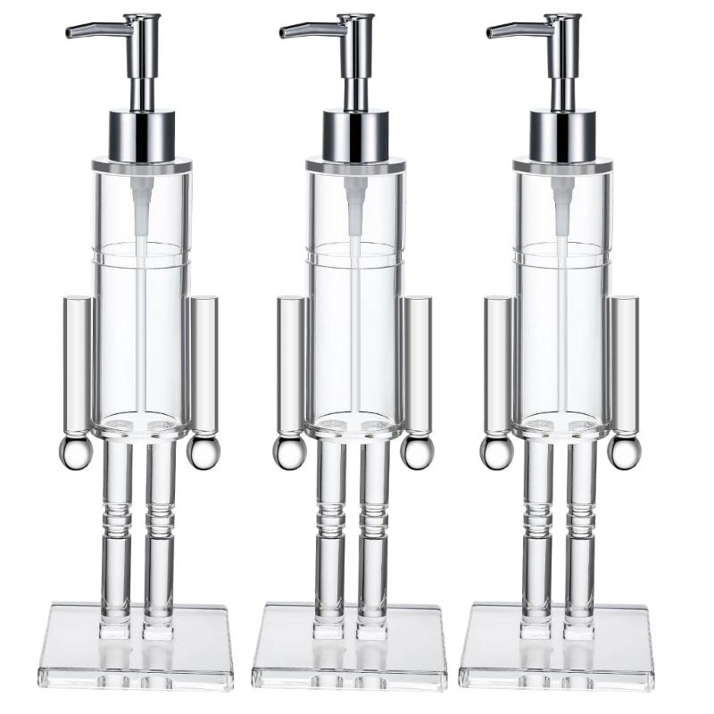 Nutcrackers Liquid Soap Dispenser with Pump Mechanism Visible Remaining Level Soap Container For Bathroom Decoration