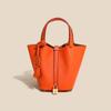 2025 Trending Women's Genuine Leather Cowhide Bucket Bag: Versatile, Top Layer Vegetable Tanned Handbag