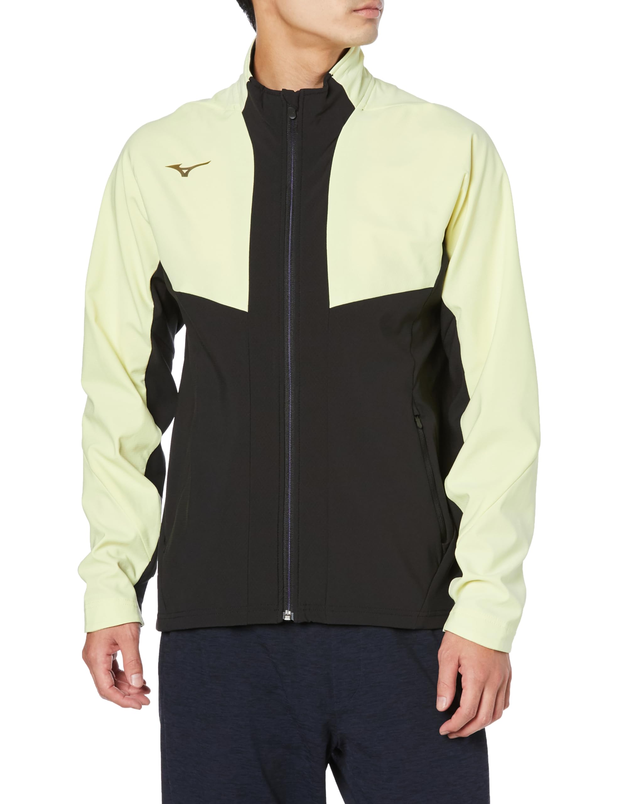 

Mizuno Tech Shield Training Luminary Size 2XL Jacket, Windproof, Stretch, Water-Repellent, 32MCA552, Men s, Green,