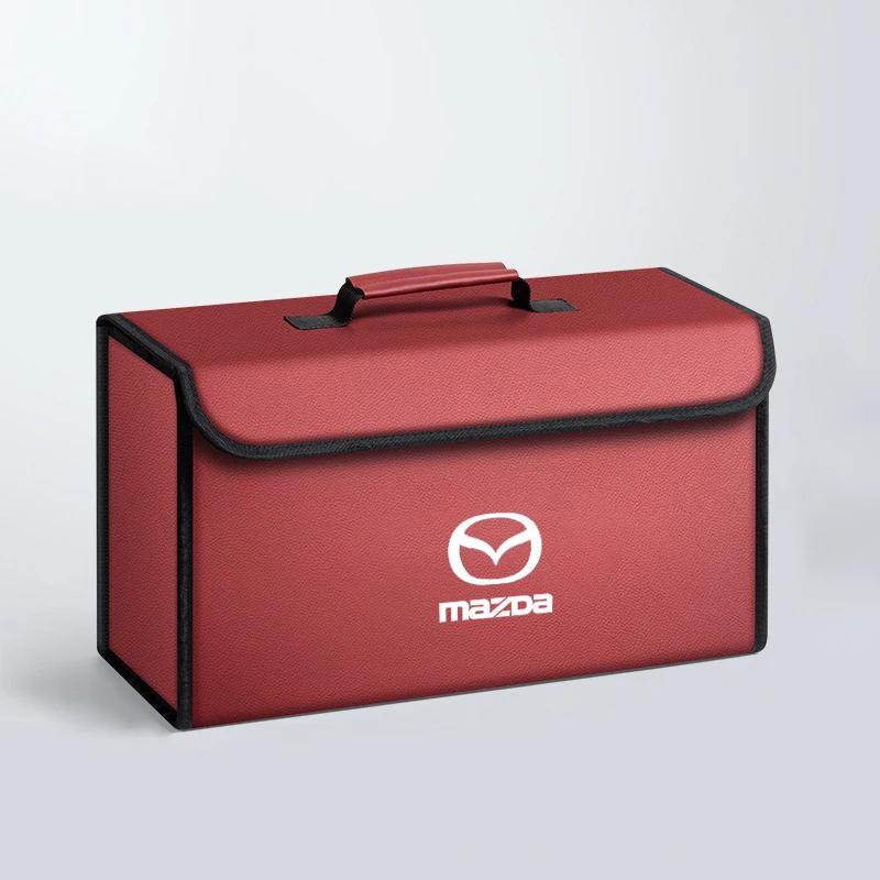 2025 Hot Car Trunk Organizer Bin Leather Storage Box Toolbox Auto Accessories For Mazda 2 3 6 5 Atenza CX3 CX5 MX5 CX7 Axela CX3
