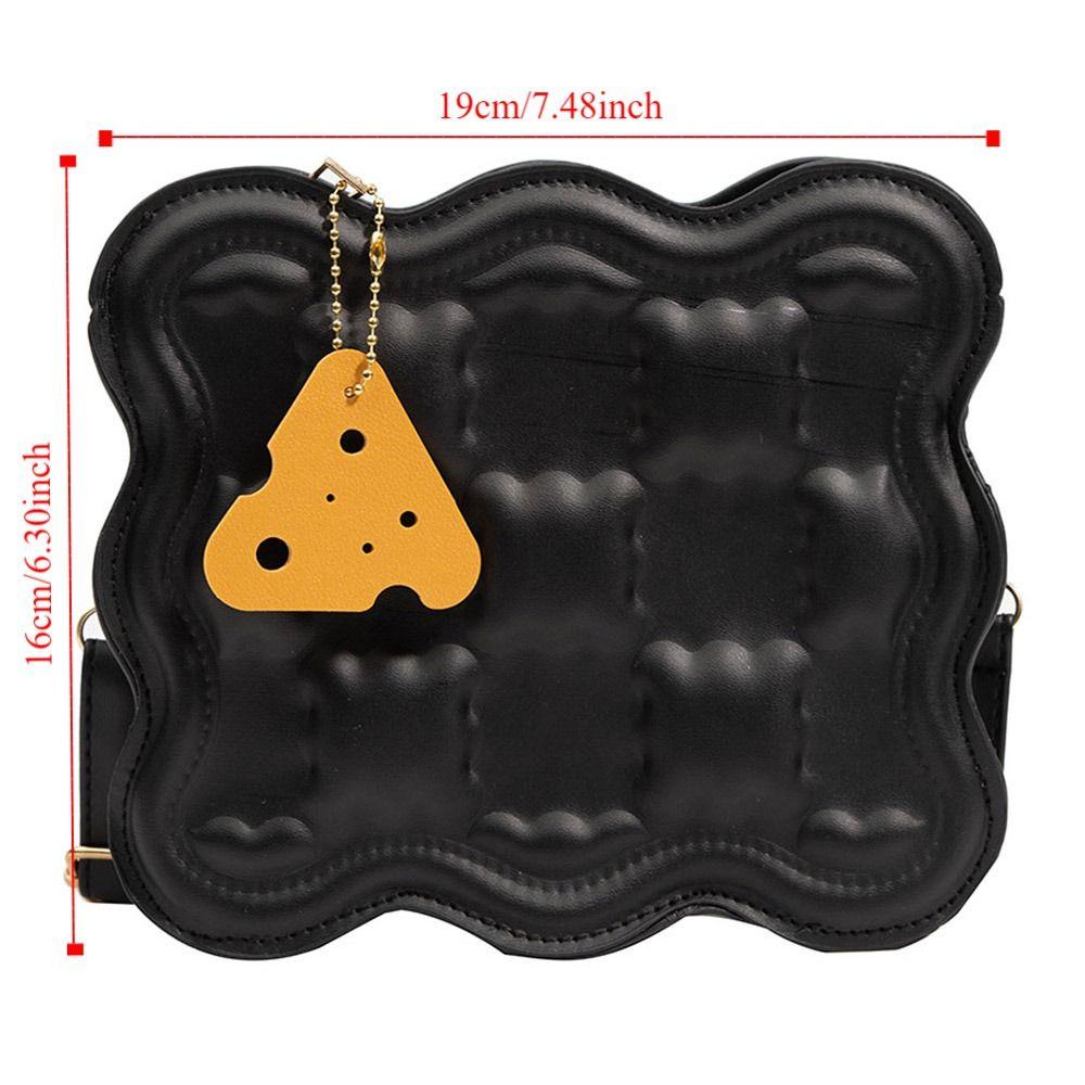 PU Leather Casual Messenger Bag Mini Crossbody Bag Simple Cheese Shoulder Bag Shopping